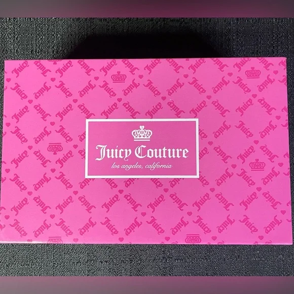 Juicy Couture Black Faux Leather Gold Bifold Beaded Heart Wallet Zipper NEW NWT - Picture 13 of 14